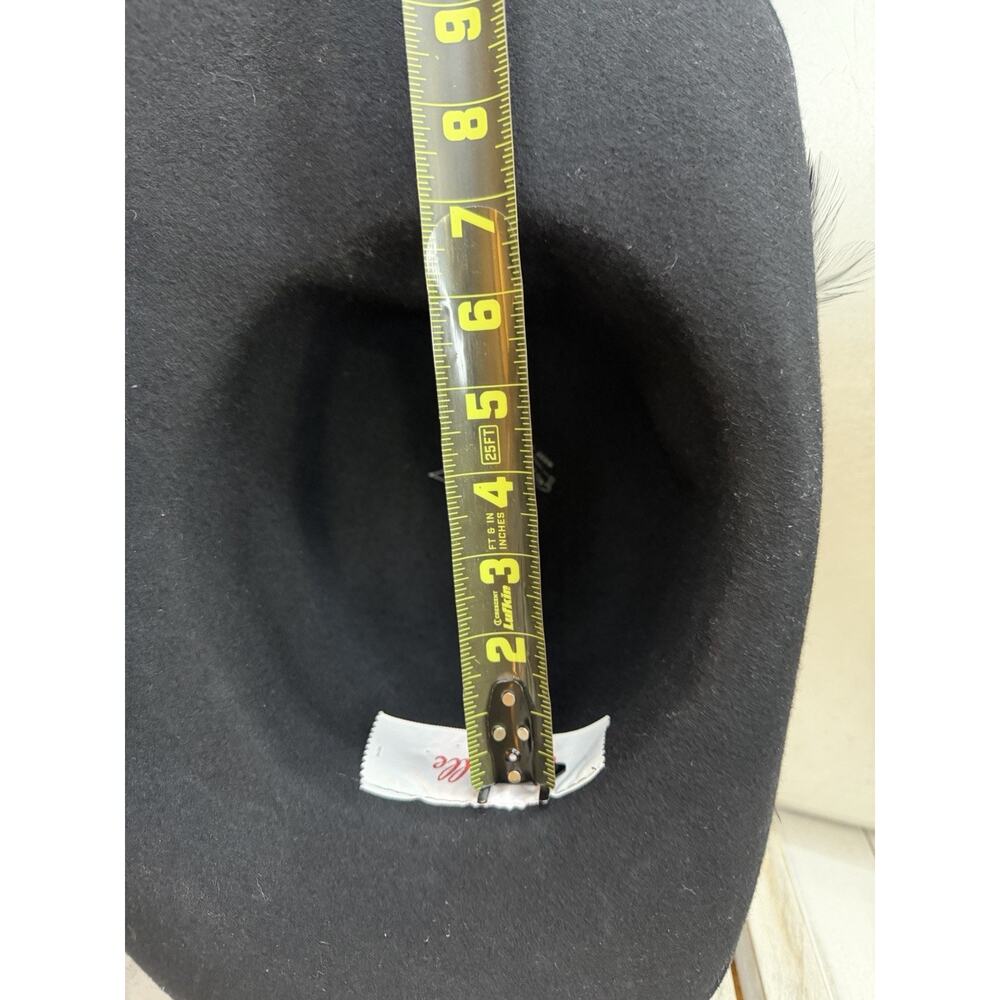 Vintage Geo W. Bollman Black Felt Ladies Hat w/ Feathers Doeskin 100% Wool USA - Picture 5 of 5
